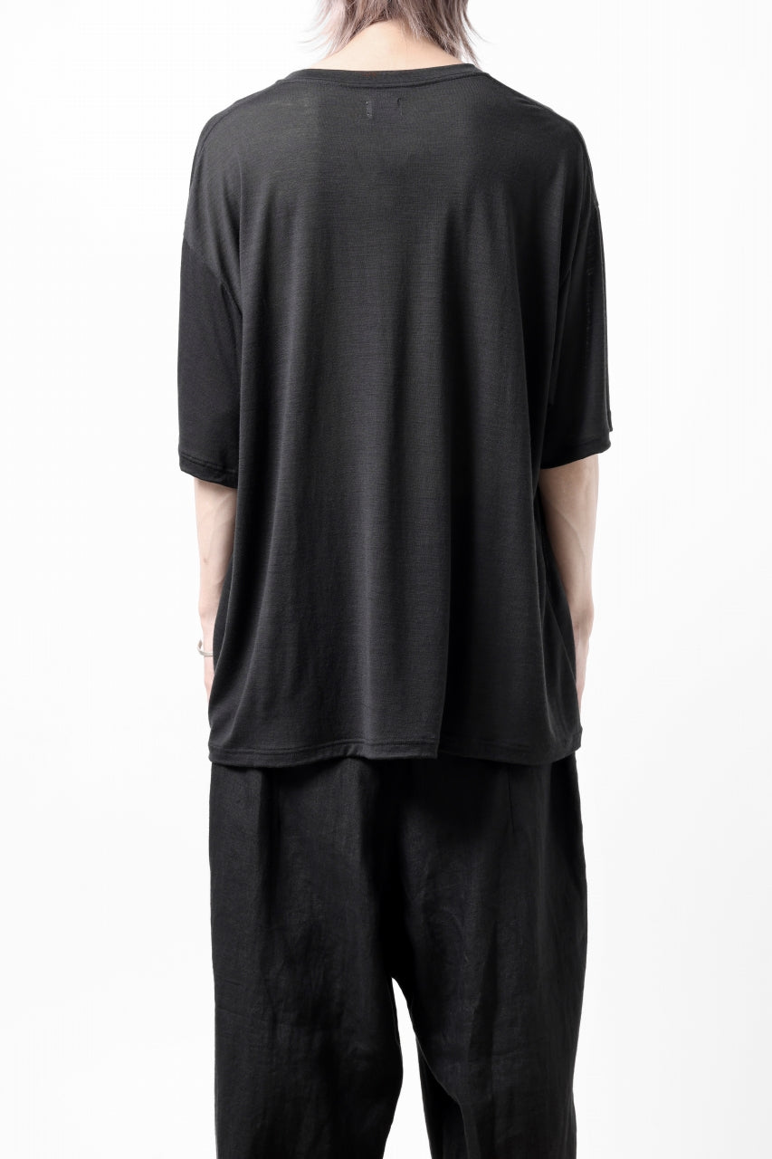 CAPERTICA OVERSIZED S/S TEE / SUPER 120s WASHABLE WOOL JERSEY (DARKNESS)