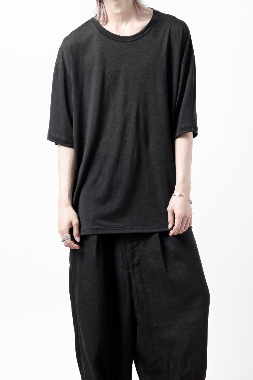 CAPERTICA OVERSIZED S/S TEE / SUPER 120s WASHABLE WOOL JERSEY (DARKNESS)