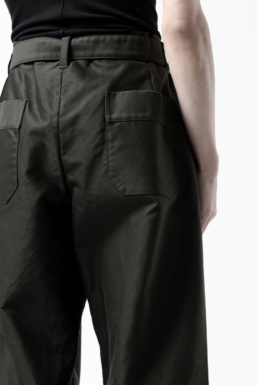 Load image into Gallery viewer, CAPERTICA 2 TUCK WIDE PANTS / GIZA COTTON MOLESKIN (OLIVE DRAB)