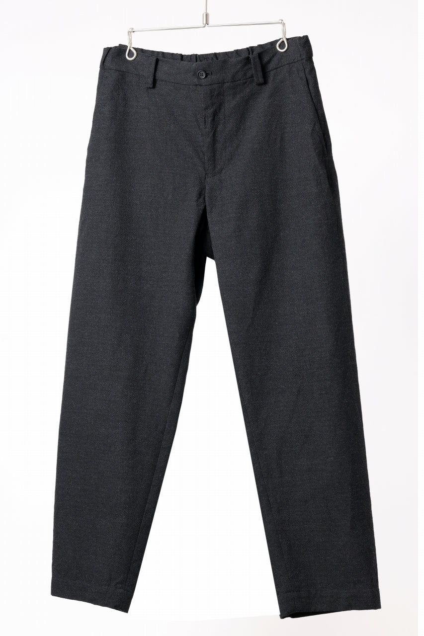 CAPERTICA LOOSEY TROUSERS / WASHABLE WOOL GABA (BLACK GRAY)