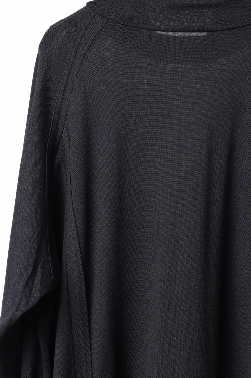 CAPERTICA BINDER TURTLE NECK TOP / SUPER 140s WASHABLE WOOL DC-JERSEY (MID NIGHT)