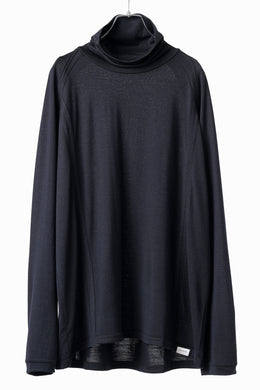 CAPERTICA BINDER TURTLE NECK TOP / SUPER 140s WASHABLE WOOL DC-JERSEY (MID NIGHT)