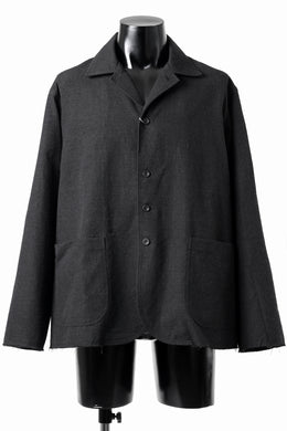 CAPERTICA CUT-OFF JACKET / WASHABLE WOOL GABA (BLACK GRAY)