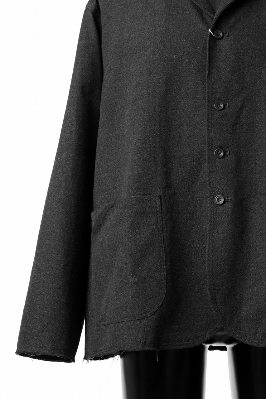 CAPERTICA COVER-ALL JACKET / WASHABLE WOOL GABARDINE (BLACK GRAY)