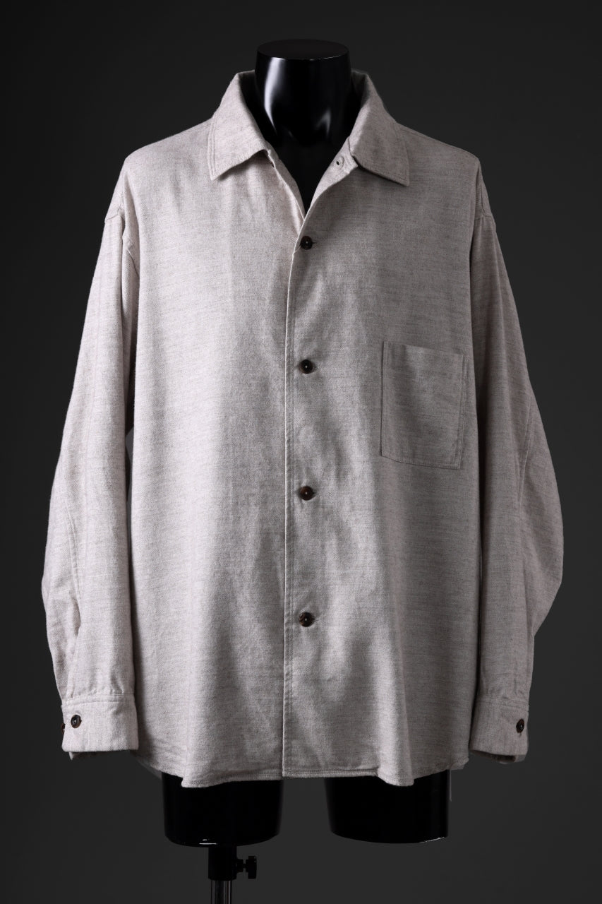 CAPERTICA OVER SIZED CPO SHIRT / YAK & COTTON SOFT FLANNEL (NATURAL)