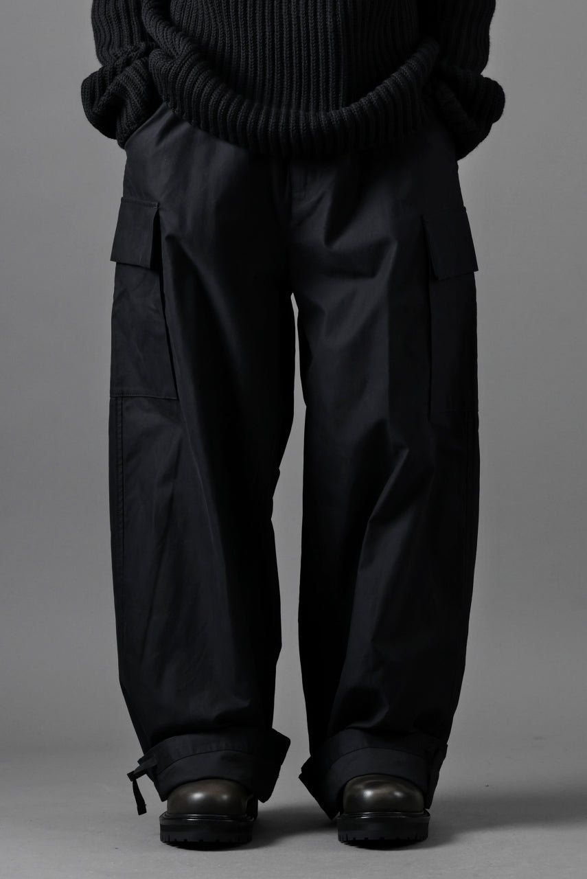 Ten c CARGO TROUSERS / PIECE DYED CONYPE MICRO-FIBER (BLACK)