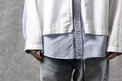 Load image into Gallery viewer, CHANGES REMAKE LAYERED SHIRT BLOUSON (WHITE)