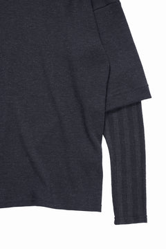 画像をギャラリービューアに読み込む, A.F ARTEFACT LAYERED CREW NECK TOP / WAFFLE KNIT JERSEY (DARK GREY)