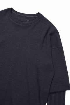 画像をギャラリービューアに読み込む, A.F ARTEFACT LAYERED CREW NECK TOP / WAFFLE KNIT JERSEY (DARK GREY)