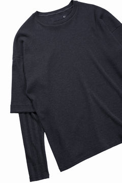 画像をギャラリービューアに読み込む, A.F ARTEFACT LAYERED CREW NECK TOP / WAFFLE KNIT JERSEY (DARK GREY)