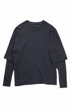 画像をギャラリービューアに読み込む, A.F ARTEFACT LAYERED CREW NECK TOP / WAFFLE KNIT JERSEY (DARK GREY)