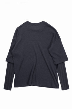 画像をギャラリービューアに読み込む, A.F ARTEFACT LAYERED CREW NECK TOP / WAFFLE KNIT JERSEY (DARK GREY)