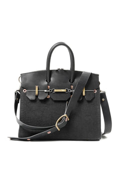 画像をギャラリービューアに読み込む, ierib exclusive 2Way Bark Bag 30 / Heavy Linen Canvas + Saddle Leather (BLACK #C)