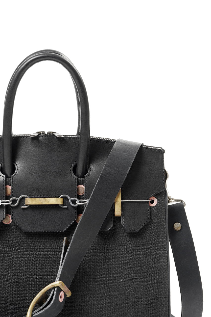 画像をギャラリービューアに読み込む, ierib exclusive 2Way Bark Bag 30 / Heavy Linen Canvas + Saddle Leather (BLACK #C)