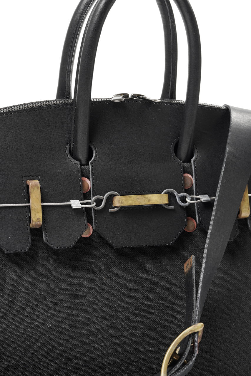 画像をギャラリービューアに読み込む, ierib exclusive 2Way Bark Bag 30 / Heavy Linen Canvas + Saddle Leather (BLACK #C)