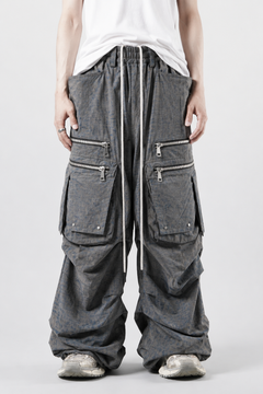 Load image into Gallery viewer, A.F ARTEFACT MULTI FLAP WIDE PANTS / BLENDED SHADES DENIM (STEEL BLUE)