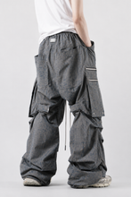 Load image into Gallery viewer, A.F ARTEFACT MULTI FLAP WIDE PANTS / BLENDED SHADES DENIM (STEEL BLUE)