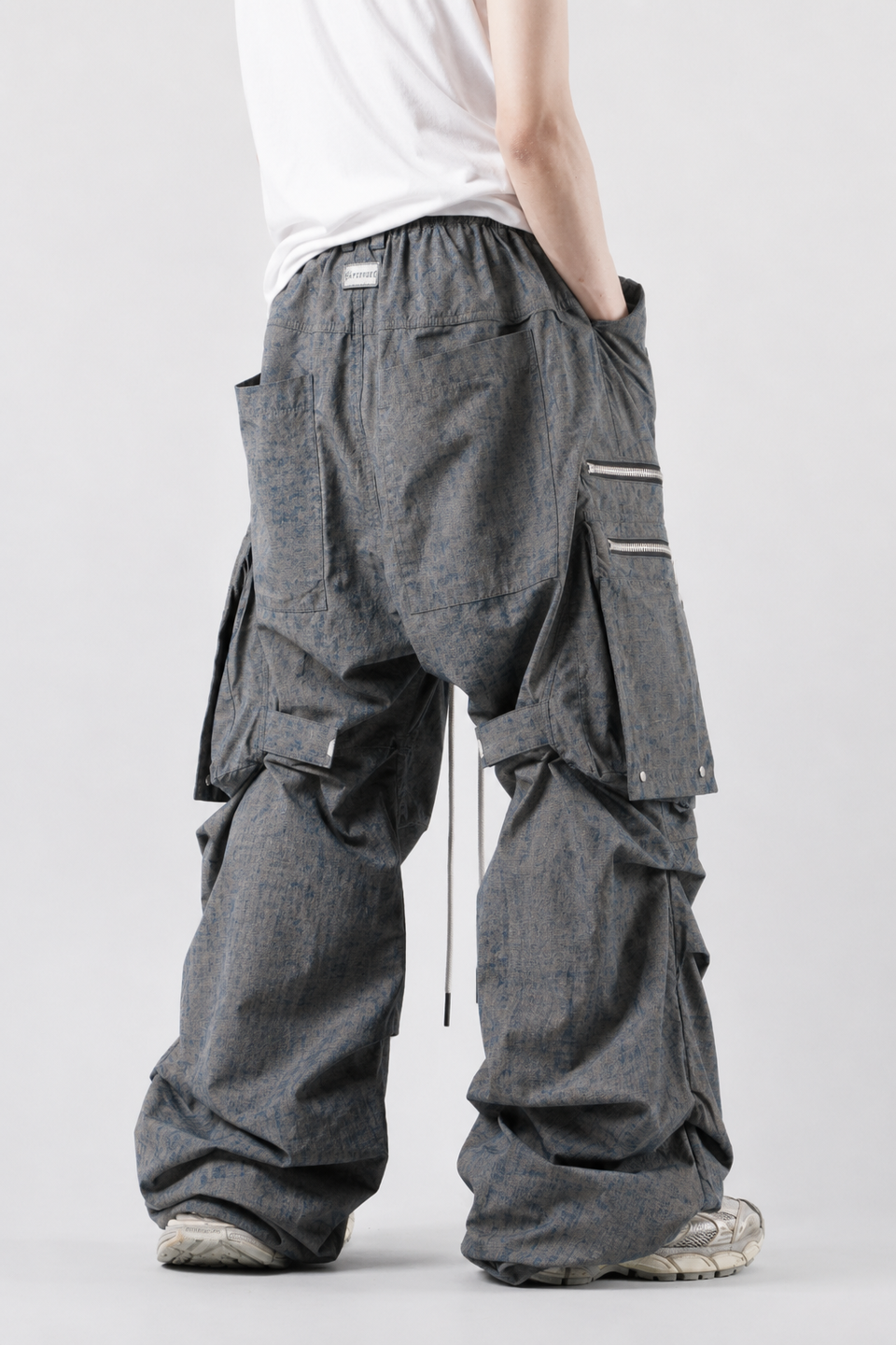 Load image into Gallery viewer, A.F ARTEFACT MULTI FLAP WIDE PANTS / BLENDED SHADES DENIM (STEEL BLUE)