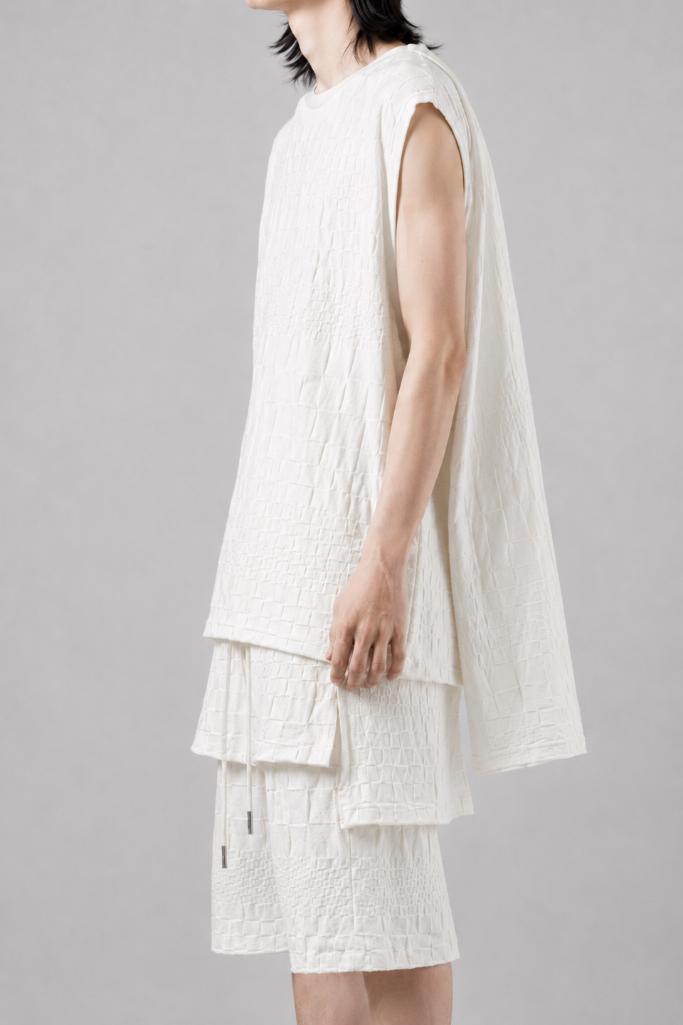 画像をギャラリービューアに読み込む, A.F ARTEFACT GRADIENT PLAID PATTERN SHIVA LONG SLEEVE TOPS (CREAM)