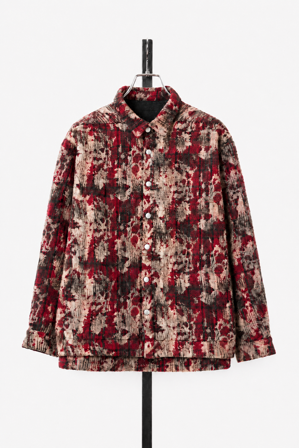 画像をギャラリービューアに読み込む, 【SAMPLE】A.F ARTEFACT SNAPPED SHIRT / JACQUARD ABSTRACT PATTERN (RED)