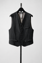 画像をギャラリービューアに読み込む, KLASICA "JEUNET" SQUARE SHAPED LOOSE VEST / OBSCURE STRIPED 3/3 MINI HBT (MID NIGHT)