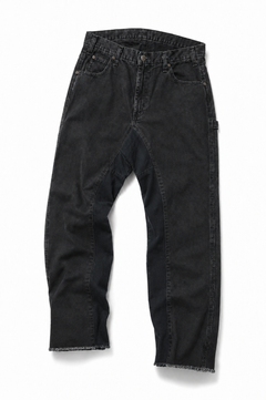 画像をギャラリービューアに読み込む, CHANGES x LOOM exclusive REMAKE REGULAR FIT CARPENTER PANTS / VINTAGE DUCK FABRIC (STONE WASHED) (BLACK #E)