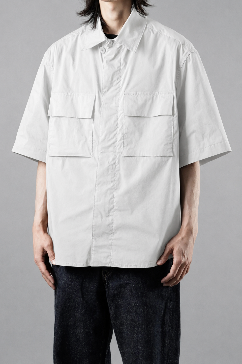 画像をギャラリービューアに読み込む, Ten c MID LAYER / HALF SLEEVE SHIRT JACKET (BIANCO NEVE)