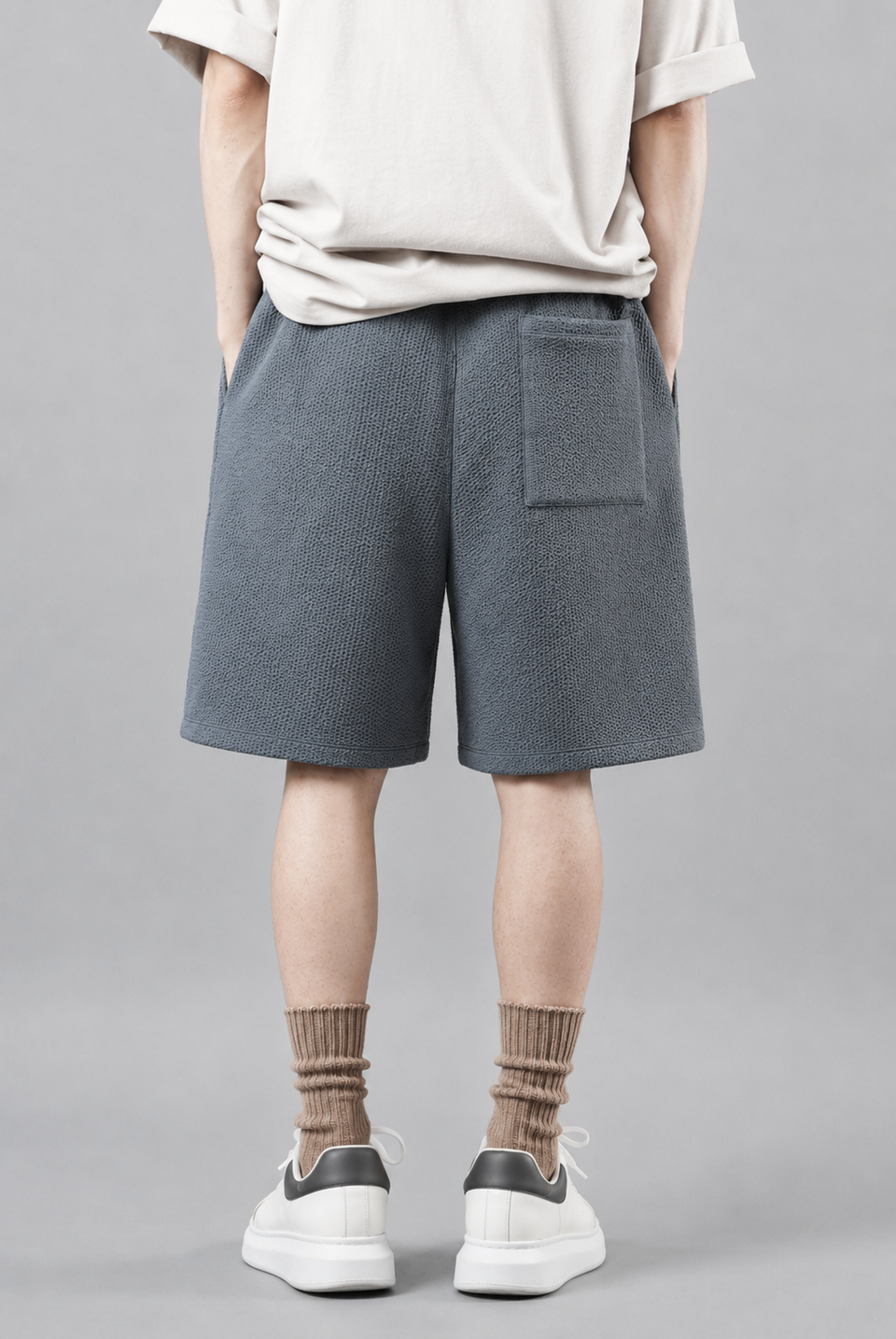 画像をギャラリービューアに読み込む, D-VEC WAFFLE KNIT SHORT PANTS (SEA SPRAY)