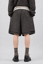 画像をギャラリービューアに読み込む, KLASICA "VENT" LAYERED WIDE SHORTS / ANCIENT COLORED LINEN CHAMBRAY (BROWN)