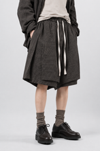 画像をギャラリービューアに読み込む, KLASICA "VENT" LAYERED WIDE SHORTS / ANCIENT COLORED LINEN CHAMBRAY (BROWN)