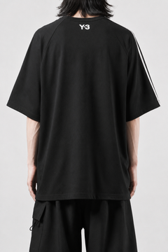 画像をギャラリービューアに読み込む, Y-3 Yohji Yamamoto RAW EDGE 3 STRIPES SHORT SLEEVE TEE (BLACK)