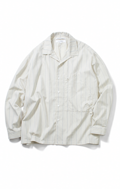 画像をギャラリービューアに読み込む, F/CE. RECYCLE OPEN COLLAR SHIRT (IVORY STRIPE)