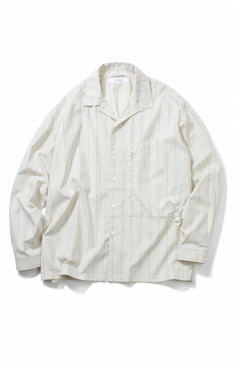 画像をギャラリービューアに読み込む, F/CE. RECYCLE OPEN COLLAR SHIRT (IVORY STRIPE)