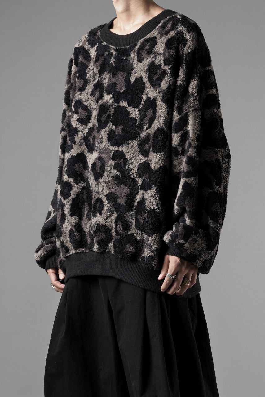 画像をギャラリービューアに読み込む, beauty : beast LARGE LEOPARD FLEECE PULLOVER (DARK LEOPARD)