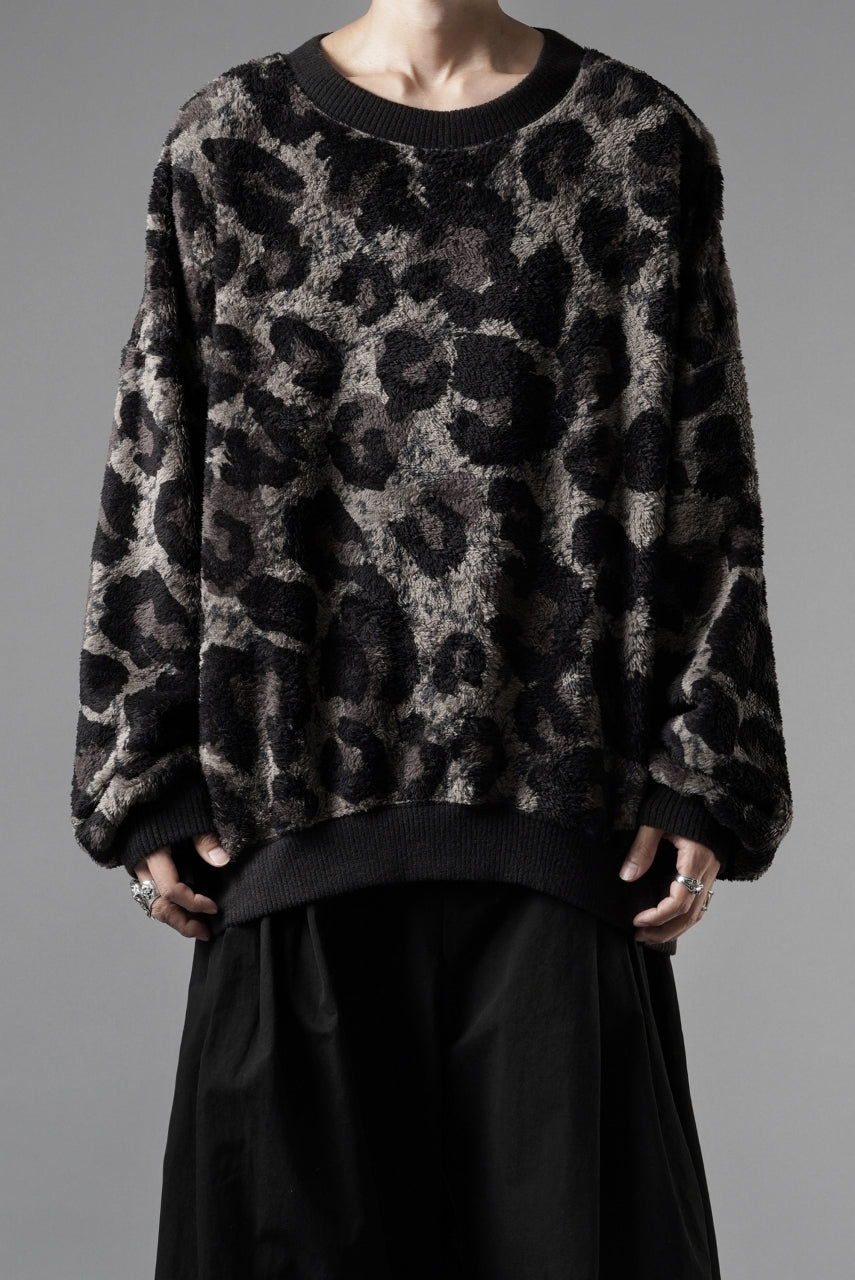 画像をギャラリービューアに読み込む, beauty : beast LARGE LEOPARD FLEECE PULLOVER (DARK LEOPARD)
