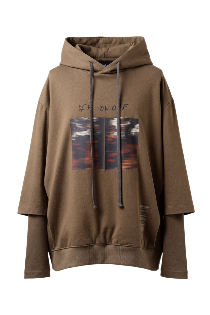 Shop Online - A.F ARTEFACT LAYERED TEE HOODIE (BROWN) – LOOM OSAKA