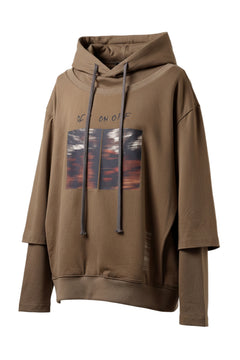 画像をギャラリービューアに読み込む, A.F ARTEFACT LAYERED TEE HOODIE (BROWN)