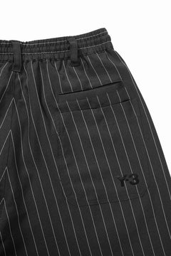 Load image into Gallery viewer, Y-3 Yohji Yamamoto PINSTRIPE SPORT UNIFORM SHORT TROUSERS (BLACK)