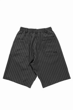 Load image into Gallery viewer, Y-3 Yohji Yamamoto PINSTRIPE SPORT UNIFORM SHORT TROUSERS (BLACK)