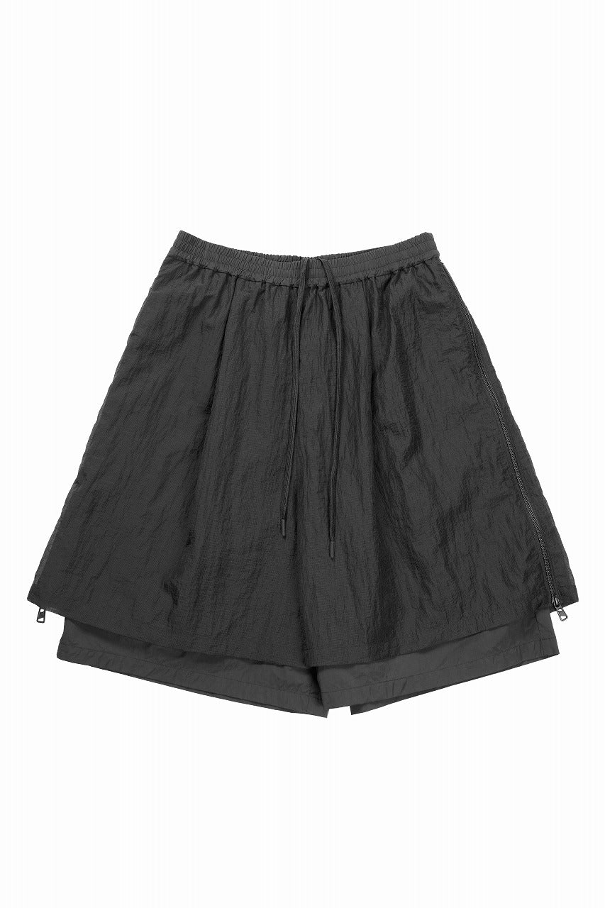 画像をギャラリービューアに読み込む, F/CE. MESH LAYERED WIDE SHORT PANTS (BLACK)