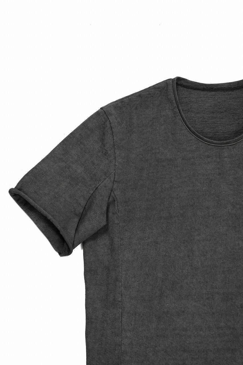 black crow x LOOM exclusive short sleeve tops / dyed medium cotton jersey (中墨)