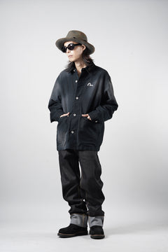 Load image into Gallery viewer, EVISU EJ, VINTAGE WASHED DAICOCK CHORE JACKET-RELAX FIT (BLACK)