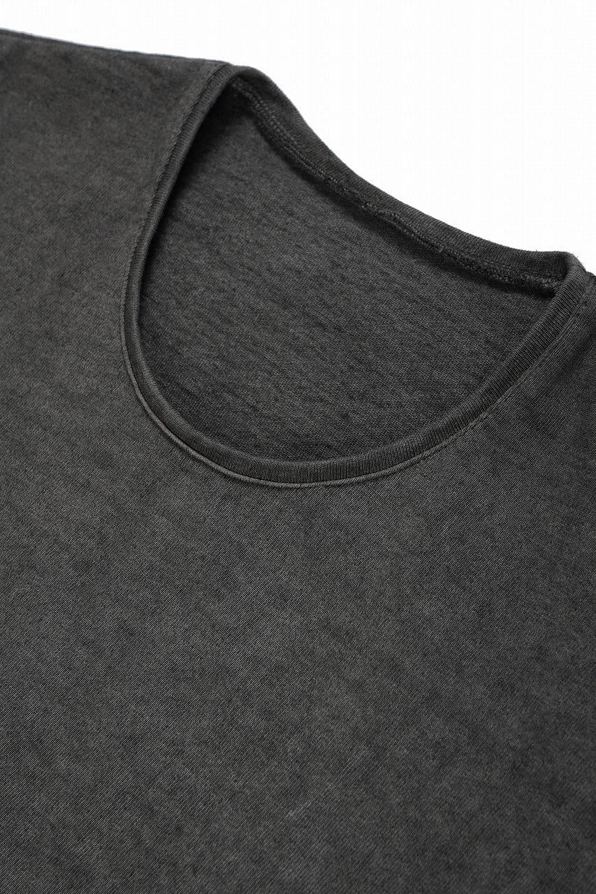black crow x LOOM exclusive short sleeve tops / dyed medium cotton jersey (中墨)