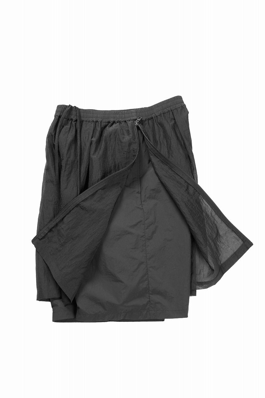 画像をギャラリービューアに読み込む, F/CE. MESH LAYERED WIDE SHORT PANTS (BLACK)