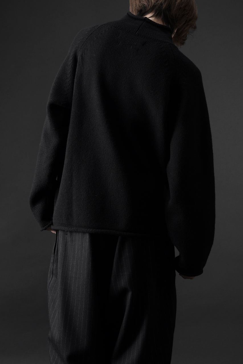 画像をギャラリービューアに読み込む, Y&#39;s for men x MASSES MOCK NECK PULL OVER / WOOL KNIT (BLACK)