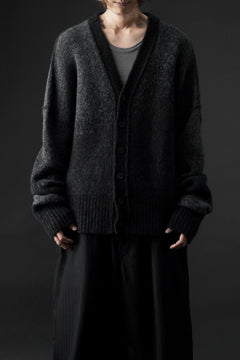 画像をギャラリービューアに読み込む, ISABEL BENENATO Yak Cardigan with Shaded Jacquard in Two Colours (GRAPHITE)
