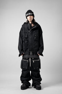 Load image into Gallery viewer, A.F ARTEFACT MULTI FLAP WIDE PANTS / WILD VEGAN LEATHER (BLACK)