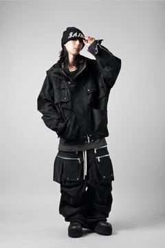 Load image into Gallery viewer, A.F ARTEFACT MULTI FLAP WIDE PANTS / WILD VEGAN LEATHER (BLACK)