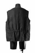 画像をギャラリービューアに読み込む, KLASICA "MALAKOFF" DECONSTRUCTED WORK WEAR VEST / CRISP FINISH AIRLY MICRO DOBBY (BLACK)