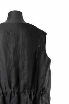 画像をギャラリービューアに読み込む, KLASICA "MALAKOFF" DECONSTRUCTED WORK WEAR VEST / CRISP FINISH AIRLY MICRO DOBBY (BLACK)